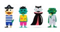 Monster cartoon characters silhouette Royalty Free Stock Photo