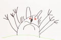 Monster cat - child's felt pen drawing