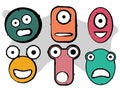 Monster character faces