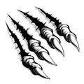 Monster claws break through white background Royalty Free Stock Photo