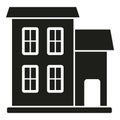 Monster creepy house icon simple vector. Scary night