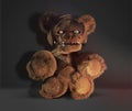 Monster demon horror evil teddy bear 3d rendering Royalty Free Stock Photo