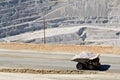 Monster dump truck in open pit mine Royalty Free Stock Photo