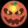 Monster emoji smiley face Halloween pumpkins Royalty Free Stock Photo