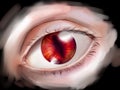 Monster eye with red iris Royalty Free Stock Photo