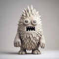 Concrete Monster Figurine With Spiky Mounds