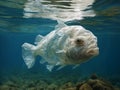 Monster fish hybrid of plastic bags because of pollution