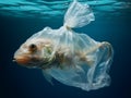 Monster fish hybrid of plastic bags because of pollution