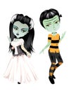 Monster Frankenstein with Bride Royalty Free Stock Photo