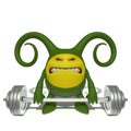 Monster green weight-lifter