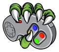 Monster Hand Holding Video Games Controller