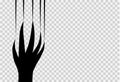 Monster hand scratch on png or transparent background, Halloween party texture,element template for poster,brochures,online sale