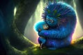 Monster hugging the child. Cute scene with mother monster love. Generated AI.