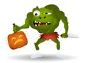 Monster killing a pumpkin
