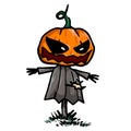 monster night october party pumpkin scarecrow scyth skeleton Royalty Free Stock Photo