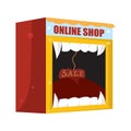 Monster online shop illustration. Cute monster online shop illustration Royalty Free Stock Photo