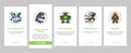 Monster Scary Fantasy Characters onboarding icons set vector