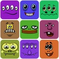 Monster Smileys, Set Royalty Free Stock Photo