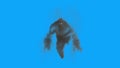 Monster Smokeman Boogeyman Attack Blue Screen 3D Rendering Animation