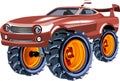 Monster speed car with big wheels Royalty Free Stock Photo