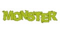 Monster text. Scary lettering and typography. Green terrible Let