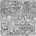 monster and things doodles Hand Royalty Free Stock Photo