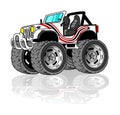 Monster truck car. Vector design. ready for printing.