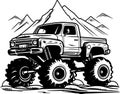 Monster truck - high quality vector logo - vector illustration ideal for t-shirt graphic Royalty Free Stock Photo