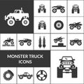 Monster Truck Icons Set Royalty Free Stock Photo