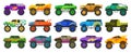 Monster truck isolated cartoon set icon. Vector cartoon set icon car. Vector illustration monster truck on white Royalty Free Stock Photo