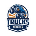 Monster Truck Logo Vector Isolated Royalty Free Stock Photo