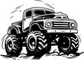 Monster truck - minimalist and flat logo - vector illustration Royalty Free Stock Photo