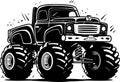 Monster truck - minimalist and flat logo - vector illustration Royalty Free Stock Photo