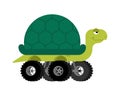 Monster Truck turtle. Cartoon car animal on big wheels. vector illustration Royalty Free Stock Photo