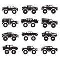 Monster truck vector set Royalty Free Stock Photo