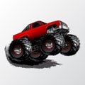 Monster-Truck-Wheelie-Red