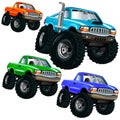 Monster trucks with different colors