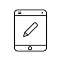 Tech Gadget Phone Tablet with Pencil Edit Icon