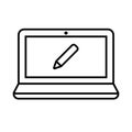 Tech Gadget Laptop with Pencil Edit Icon