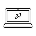 Tech Gadget Laptop with Cursor Icon