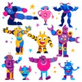 Monster vector cartoon alien monstrous transformer robots character of monstrosity and alienation illustration Royalty Free Stock Photo