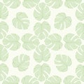 Monstera Leaf Seamless Vector Pattern