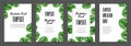 Monstera leaf Tropical leaves banners set on white background. With place for text. Exotic botanical design for Royalty Free Stock Photo