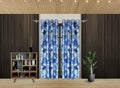 Dark curtains luxurious home interior wood wall mockup