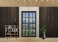 Dark luxurious interior home wood wall mockup