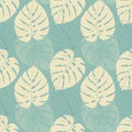 Monstera pattern tropic abstract , pastel colors.