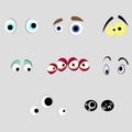 Monsters eyes of set, cartoon aliens sight