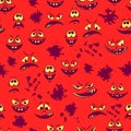 Monsters Faces Seamless Royalty Free Stock Photo