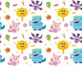 Monsters seamless pattern Royalty Free Stock Photo