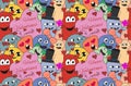 Monsters Valentine day. Seamless vector pattern Royalty Free Stock Photo